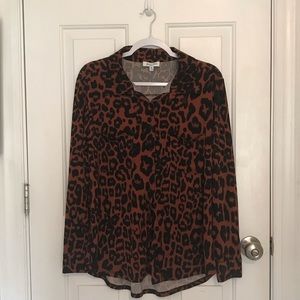 Grace & Lace Cheetah Print Button Down